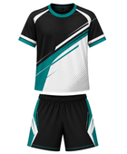 Custom Black, White & Teal Dart Uniform – Team Set Bulk, Low MOQ, Personalized Name & Number