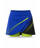 Custom Pickleball Skort | Wholesale Pickleball Team Skirt | Blue Lime Green Black | Apparels Bridge