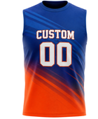 Custom Blue Orange Flag Football Practice Jersey – Sleeveless Team Jersey