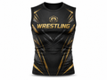 Custom Wrestling Compression Shirt | Wholesale Wrestling Team Shirt | Black Gold | Apparels Bridge