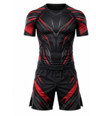 Custom Black & Red Combat Uniform Team Set Wholesale, Low MOQ, Personalized Name & Number