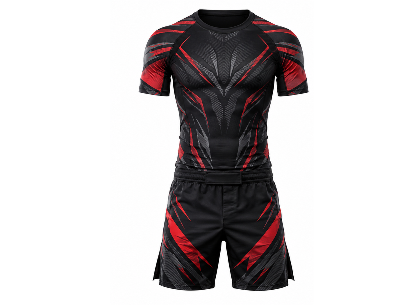Custom Black & Red Combat Uniform Team Set Wholesale, Low MOQ, Personalized Name & Number