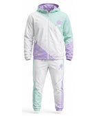 Custom Pickleball Warm-Up Set | Wholesale Pickleball Team Hooded Jacket and Pants | Mint Green Lavender White | Apparels Bridge