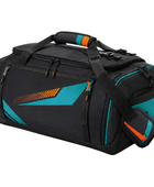 Custom Black Teal Flag Football Duffle Bag – Wholesale Team Sports Bag
