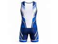 Custom Wrestling Singlet | Wholesale Two Piece Wrestling Uniform | White Blue Black | Apparels Bridge
