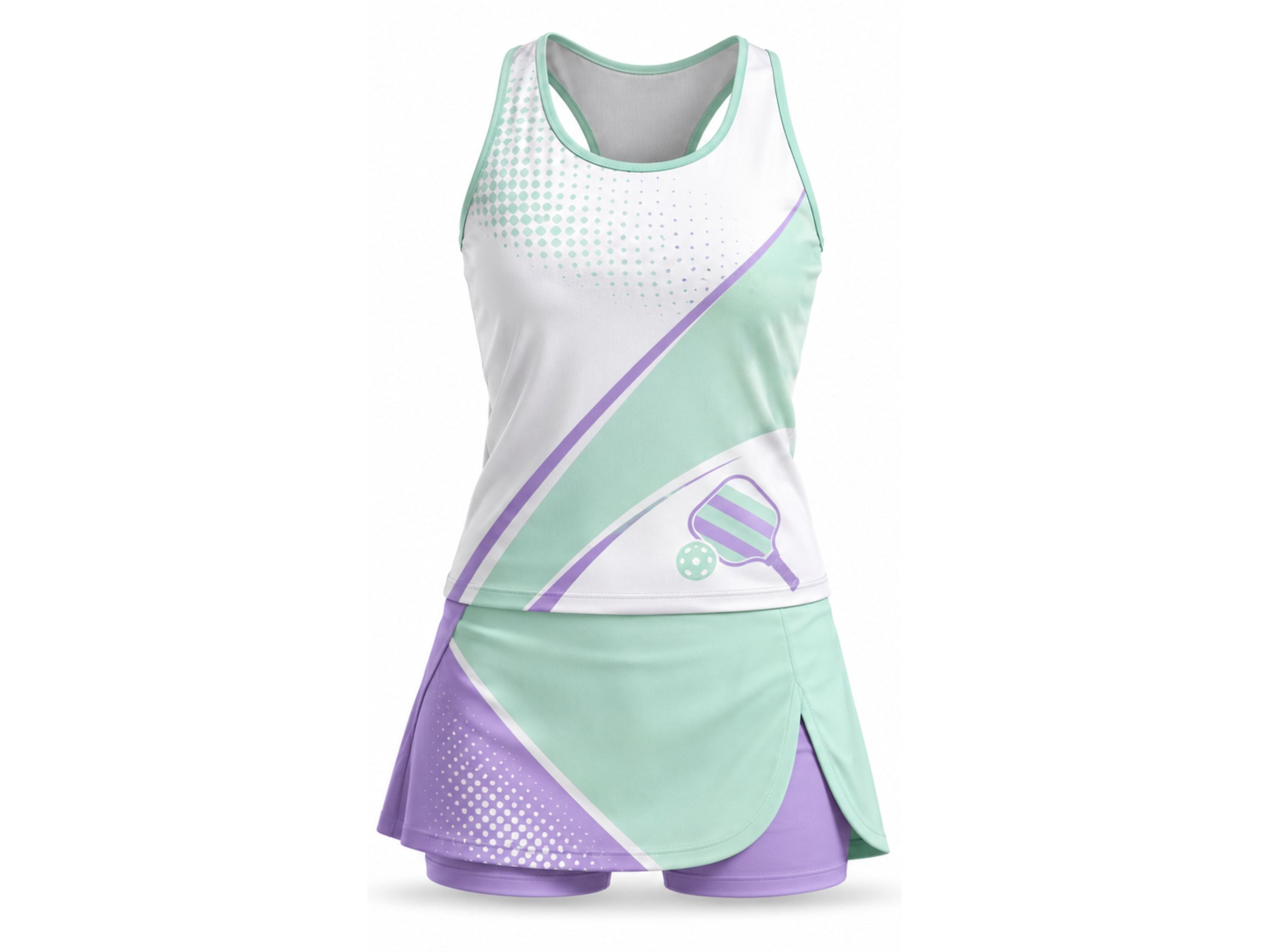 Custom Pickleball Dress | Wholesale Pickleball Team Uniform Dress | Mint Green Lavender White | Apparels Bridge