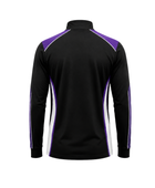 Custom Bowling Alley Staff Quarter-Zip – Black Purple Sublimated Uniform Top