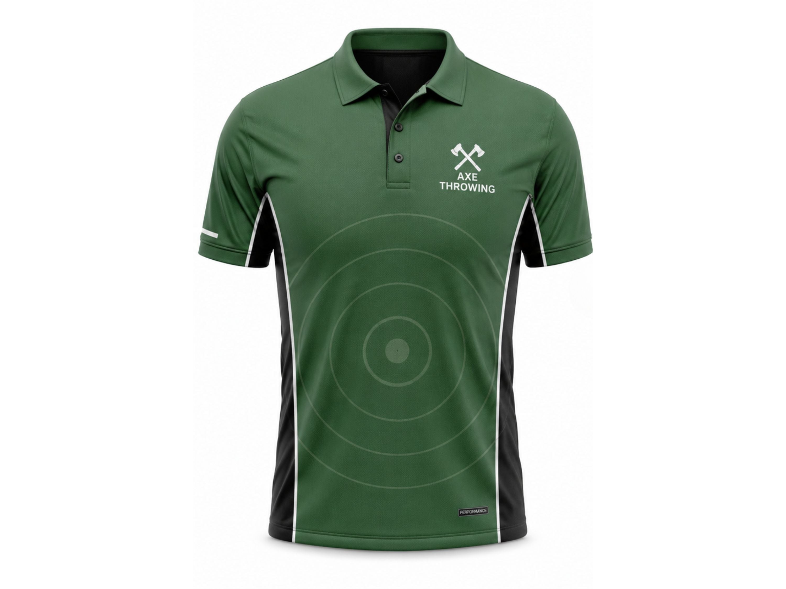 Sublimated Axe Throwing Polo Jersey – Green Custom Team Shirt