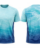 Custom Fishing Shirt | Wholesale Fishing Team Short Sleeve Shirt | Teal Blue Gradient | Apparels Bridge