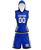 Custom Blue 7v7 Flag Football Uniform – Sleeveless Hooded Team Set