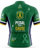 Custom Pedal for a Cause Cycling Jersey | Wholesale Charity Event Bike Jersey | Green Navy | Apparels Bridge