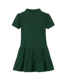 School Short Sleeve Ruffle Piqué Polo Dress Forest Green | B2B Low MOQ Wholesale