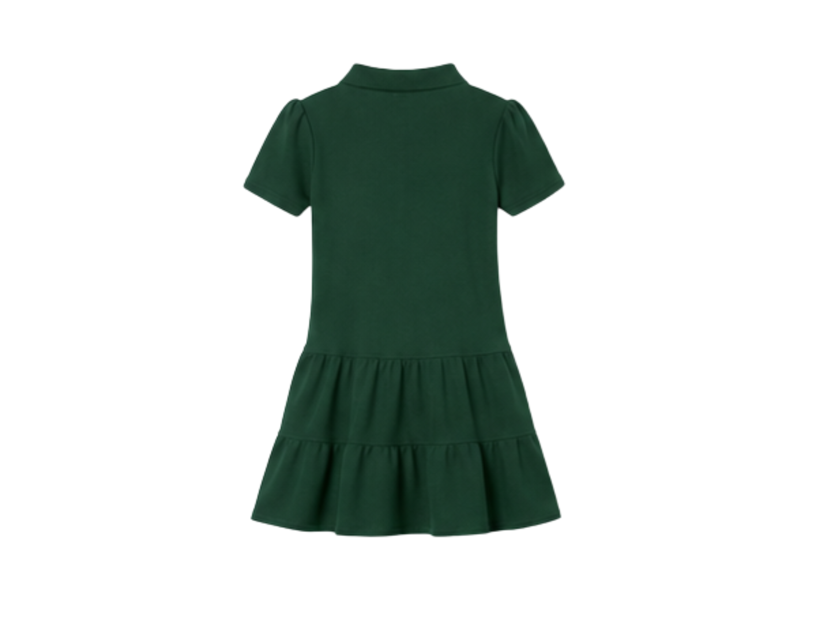 School Short Sleeve Ruffle Piqué Polo Dress Forest Green | B2B Low MOQ Wholesale