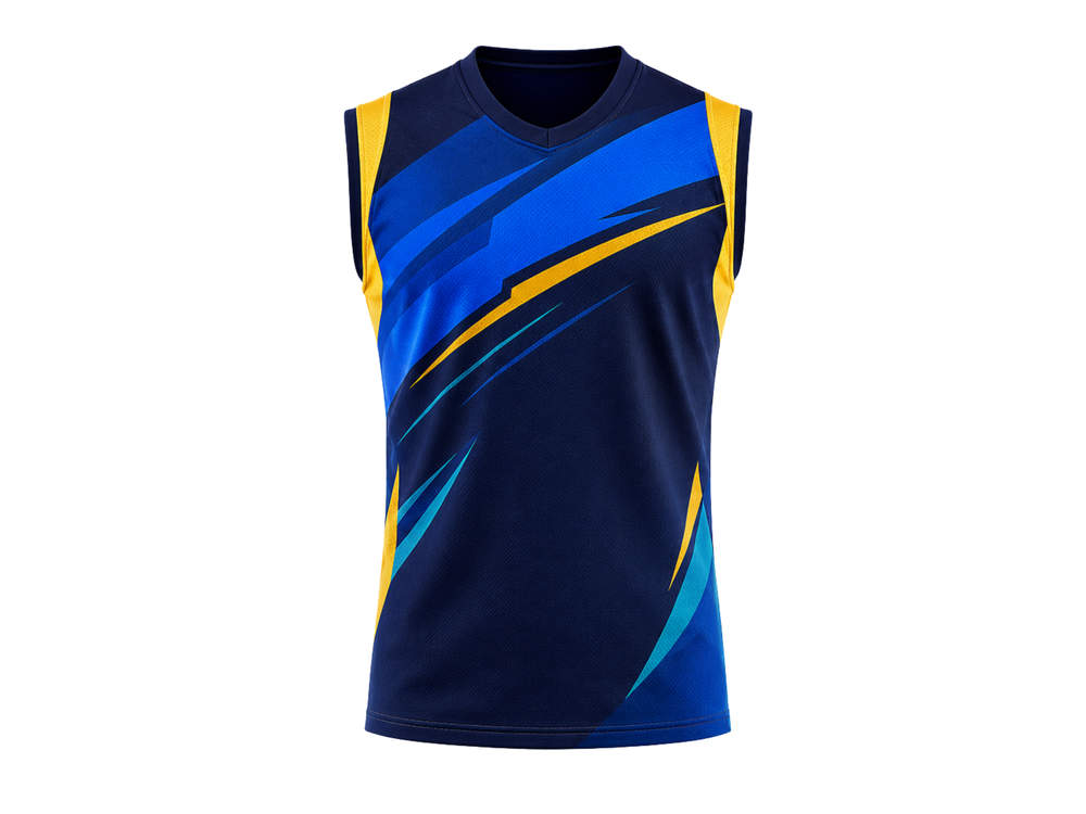 Custom Navy Football Practice Jersey – Sleeveless Soccer Training Vest front design preview