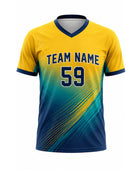 Custom Yellow Cricket Shirt Sublimated Short Sleeve Team Jersey for Clubs