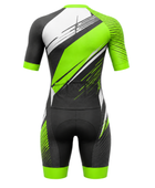 Custom Cycling Skin Suit | Wholesale Aero Race Suit | Black Lime Green White | Apparels Bridge