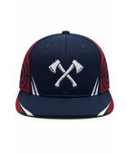 Axe Throwing Cap Navy Red Crossed-Axe Custom Venue Hat Wholesale