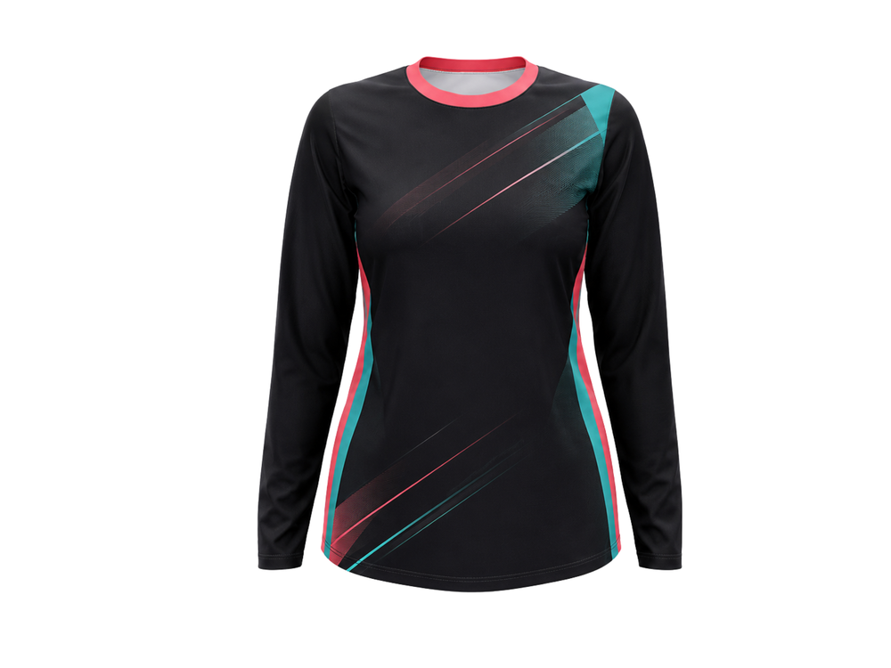 Custom Black Long-Sleeve Lacrosse Shooter Shirt – Wholesale Team Top front design preview