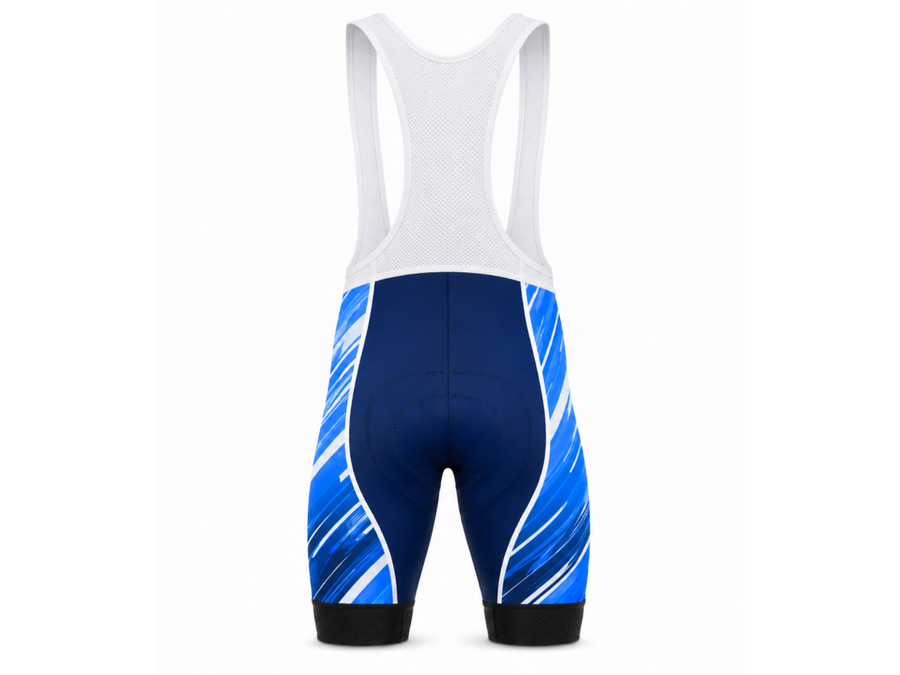 Custom Cycling Bib Shorts | Wholesale Cycling Team Bibs | Navy Blue White | Apparels Bridge design preview