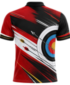 Custom Archery Polo Shirt – Red Black White Sublimated Teamwear for Clubs and Wholesale Buyers