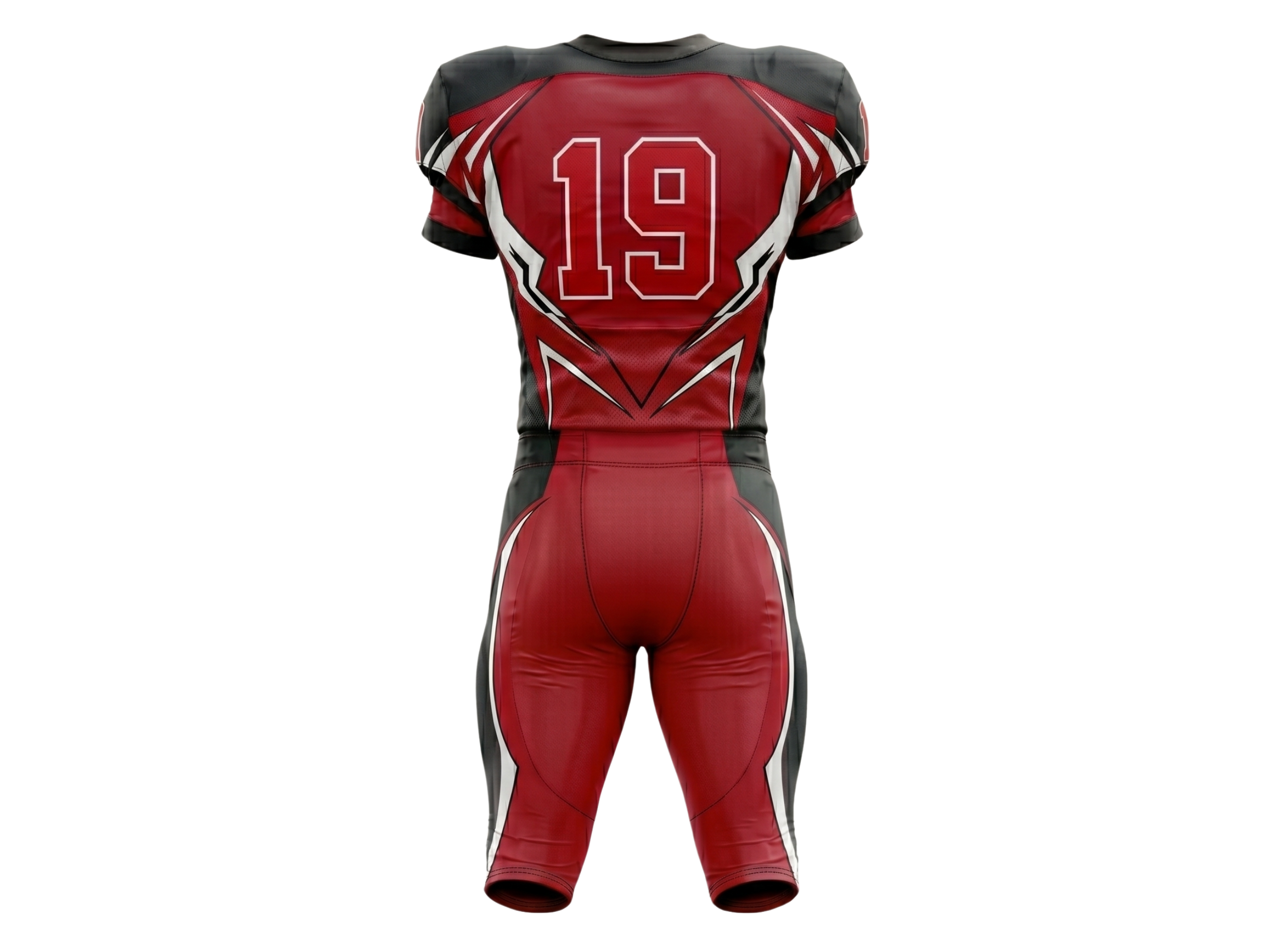 Wholesale Red and Black American Football Uniform Set – Polyester Jersey & Pants