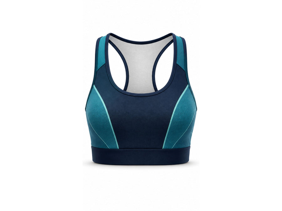 Teal & Navy Basketball Bra – Athletic Performance Bra, Wholesale Bulk, Low MOQ design preview