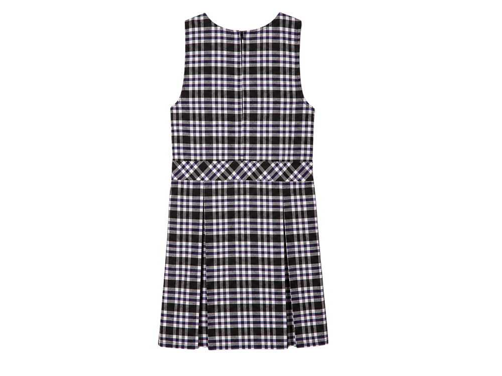 School Plaid Box Pleat Jumper Black White | B2B Low MOQ Wholesale front design preview