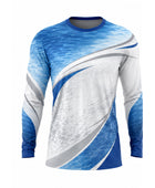 Custom Sublimated Fishing Tournament Jersey | Wholesale Fishing Team Jersey | Blue White Gradient | Apparels Bridge