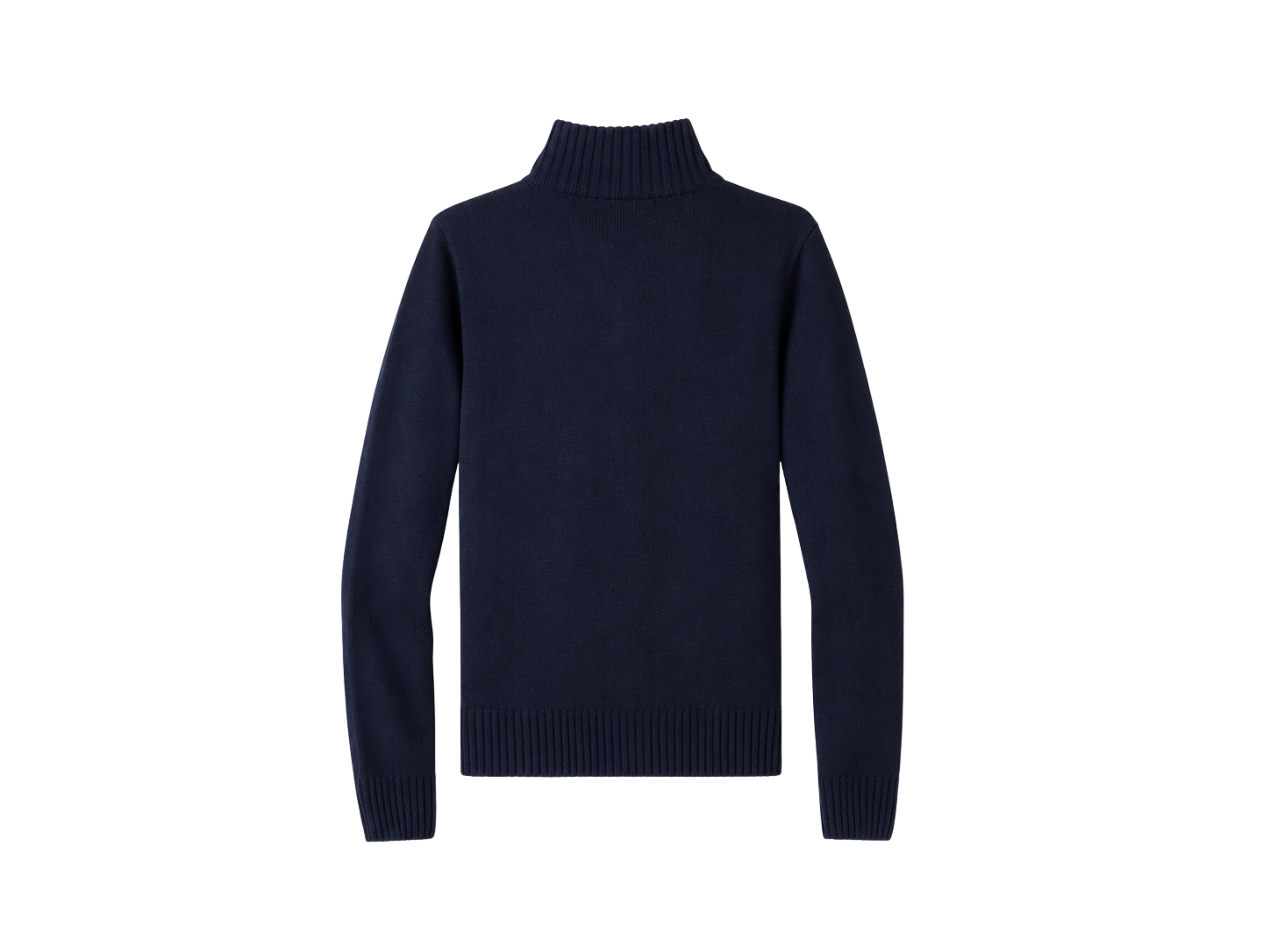 School Mock Neck Zip Front Sweater Navy Blue | B2B Low MOQ Wholesale