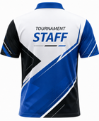 Custom Esports Tournament Staff Polo Shirt | Wholesale Gaming Event Staff Shirt | Blue White Black | Apparels Bridge