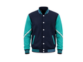 Custom Navy Teal Football Varsity Jacket – Wholesale Team Jacket for Clubs