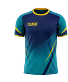 Custom Navy Teal Soccer Coach Shirt | Wholesale Team Staff Shirt for Bulk Orders