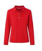 School Long Sleeve Fitted Picot Collar Polo Red | B2B Low MOQ Wholesale