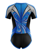 Custom Swim Team Suit – Blue Black Short Sleeve Wholesale Swimwear