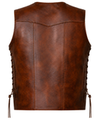 Men’s Dark Brown Side-Lace Leather Vest B2B Hunting