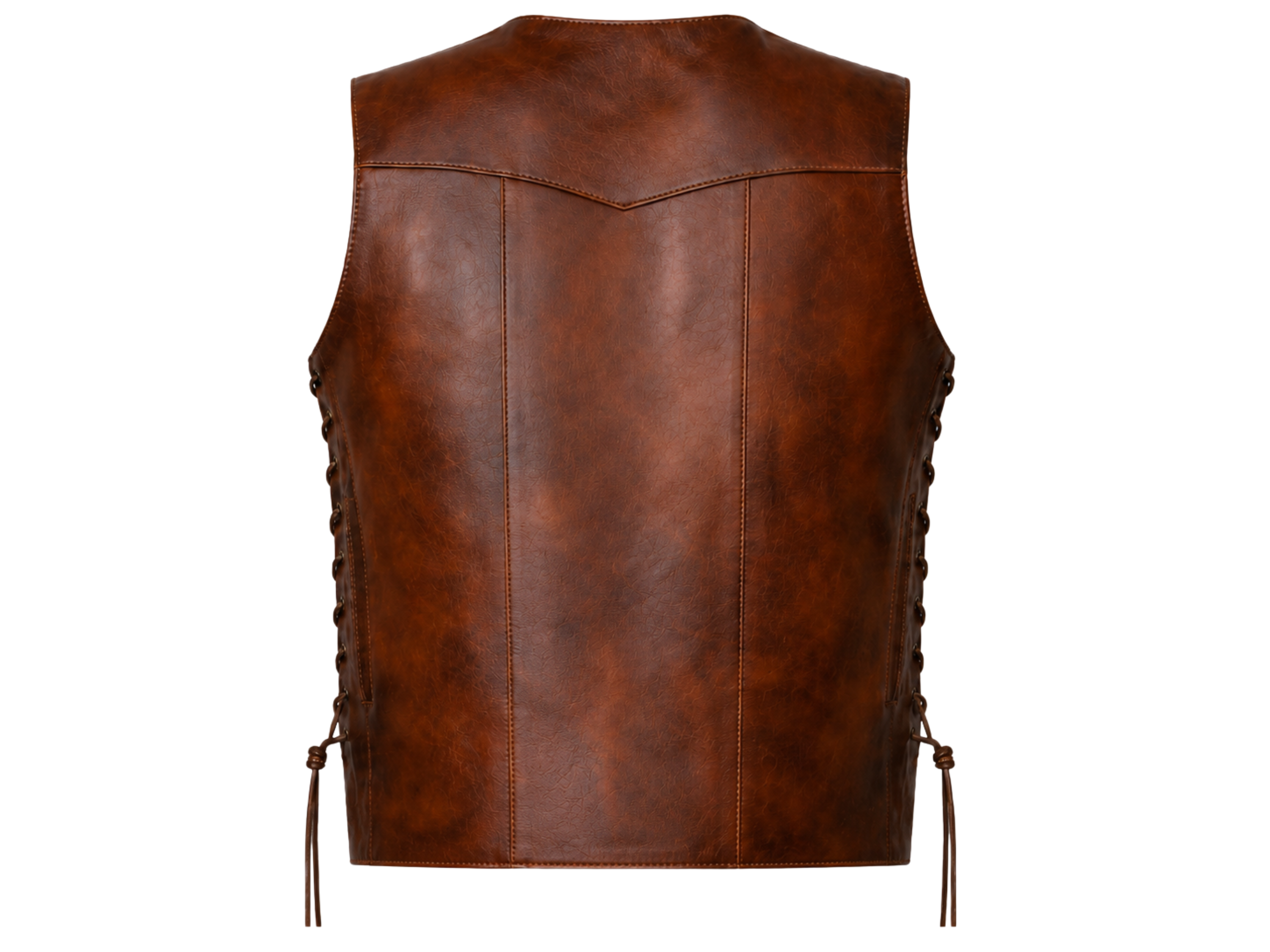 Men’s Dark Brown Side-Lace Leather Vest B2B Hunting