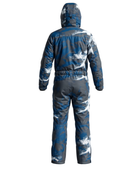 B2B Hooded One-Piece Ski Suit Blue Grey Snow Camo Low MOQ Ski Wear Manufacturer