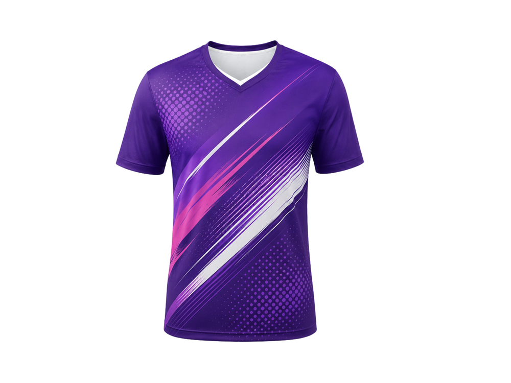 Custom Purple Badminton Training Shirt – Wholesale Club Teamwear front design preview