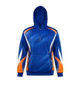 Custom Blue Orange Badminton Quarter-Zip Hoodie – Wholesale Teamwear