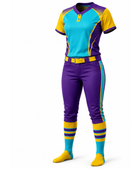 Purple and yellow Softball Uniform – Wholesale Bulk Team Kit, Low MOQ, B2B Performance Apparel