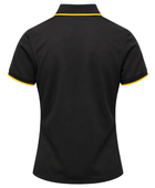Ladies Contrast Pique Polo Shirt Black and Yellow | B2B Low MOQ Hospitality Workwear Manufacturer