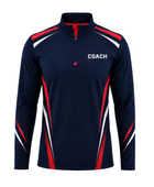 Custom Navy Football Coach Training Top – Long Sleeve Soccer Staff Jersey