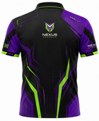 Custom Esports Polo Shirt | Wholesale Gaming Team Polo | Black Purple Green | Apparels Bridge