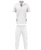 Custom Cricket White Uniform Set – Sublimated Shirt & Trouser with Red Accents