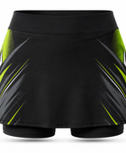 Custom Women’s Padel Skort – Black Lime Wholesale Teamwear