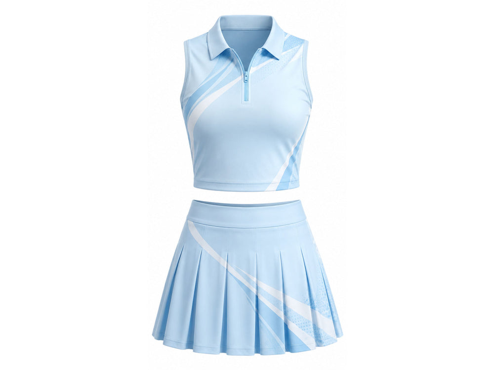 Light Blue Pickleball Uniform – Team Jersey & Shorts, Wholesale Bulk, Low MOQ front design preview