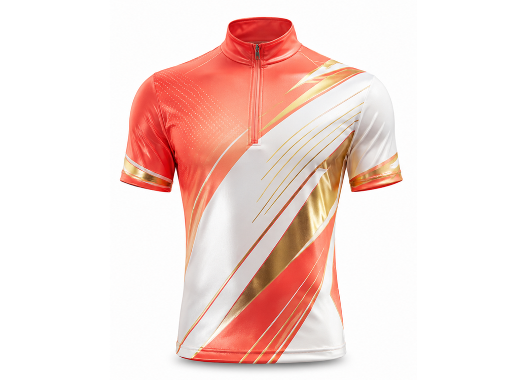 Orange & Gold Dance Team Jersey – Wholesale Bulk Team Top, Low MOQ, B2B Performance Apparel front design preview