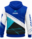 Custom Padel Hoodie – Blue White Teal Pullover Teamwear Wholesale