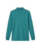 Custom School Uniform Long Sleeve Polo Shirt Teal Green B2B