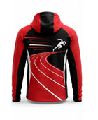 Track and Field Hoodie – Red, Black and White Custom Wholesale Teamwear